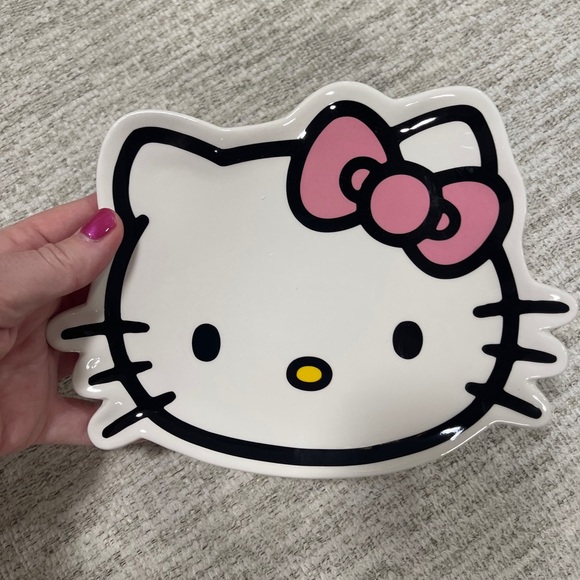 Hello Kitty Pink Bow Ceramic Trinket Tray Spoon rest Sanrio NEW - Picture 2 of 3